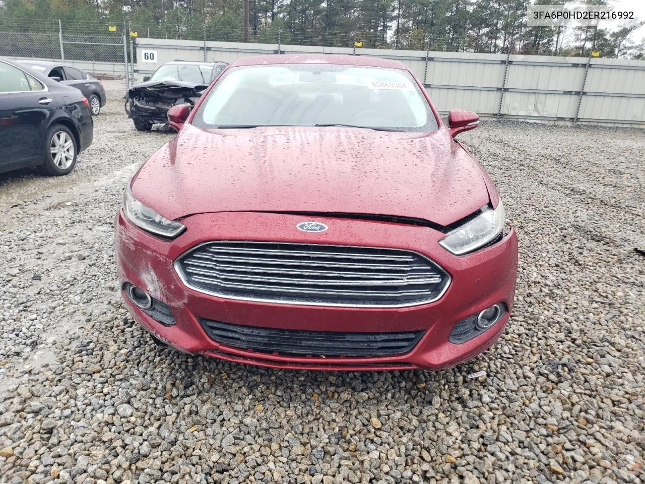 2014 Ford Fusion Se VIN: 3FA6P0HD2ER216992 Lot: 80869304