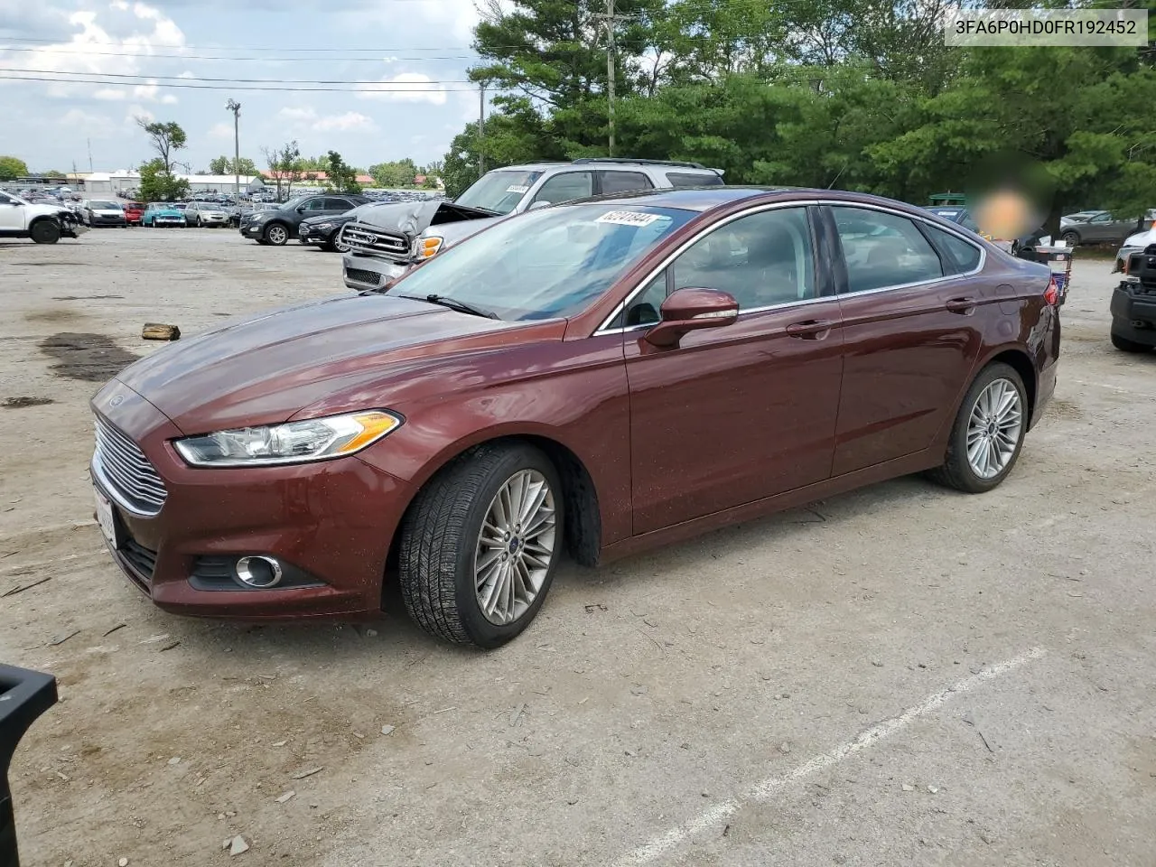 2015 Ford Fusion Se VIN: 3FA6P0HD0FR192452 Lot: 62241844