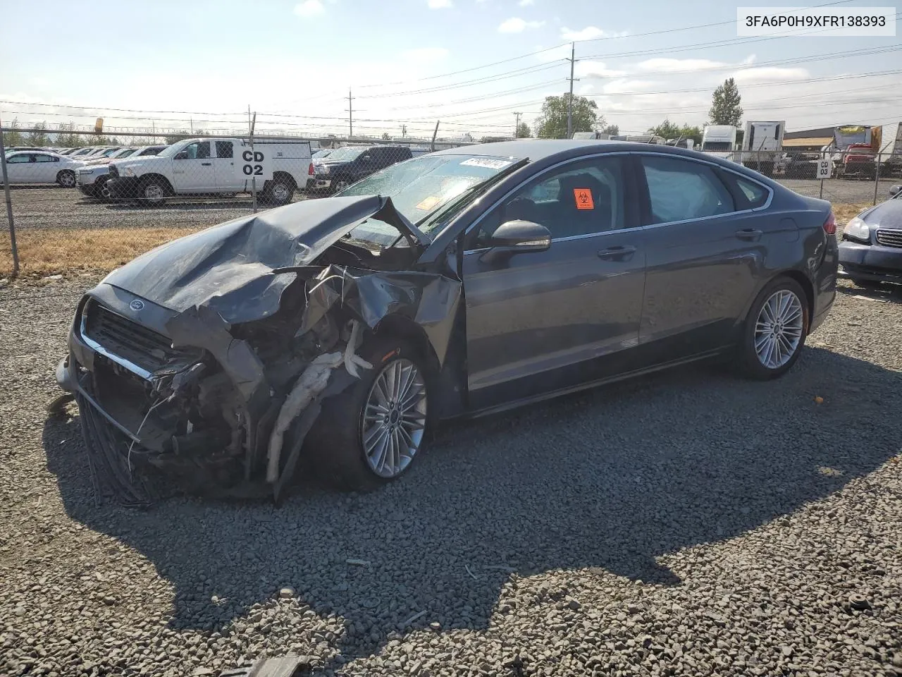 2015 Ford Fusion Se VIN: 3FA6P0H9XFR138393 Lot: 63924014