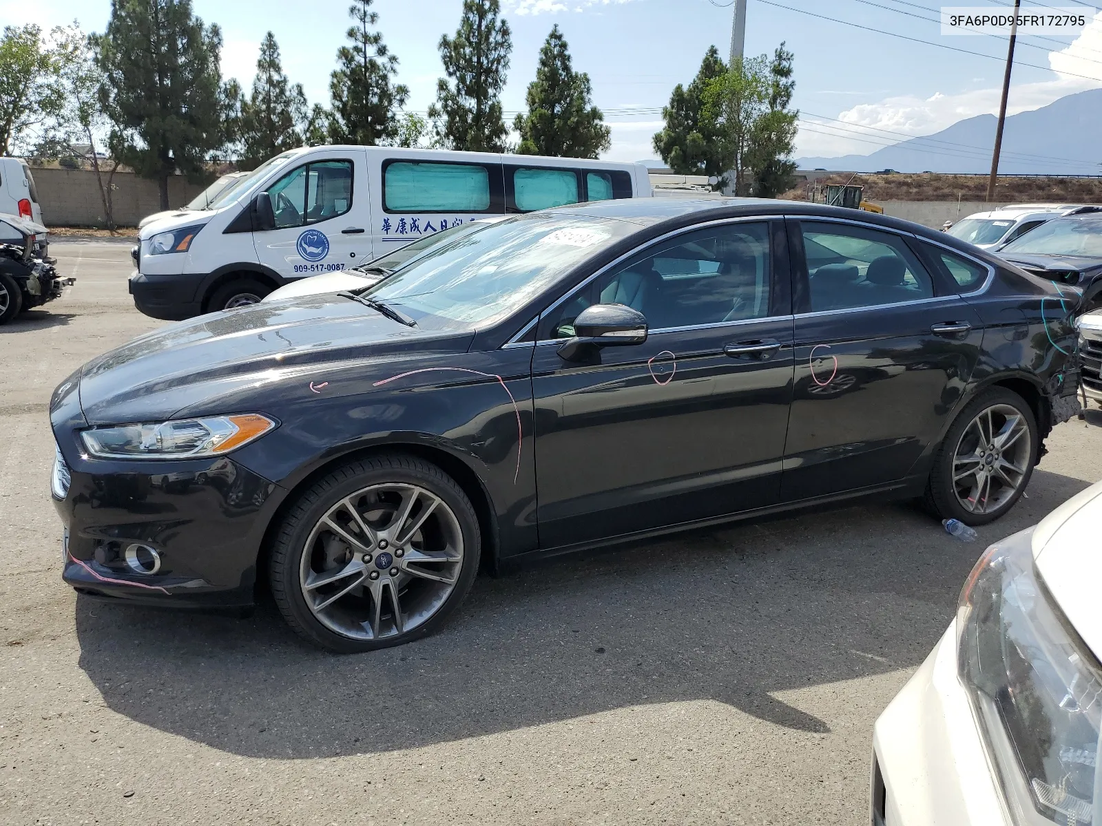 2015 Ford Fusion Titanium VIN: 3FA6P0D95FR172795 Lot: 64514104