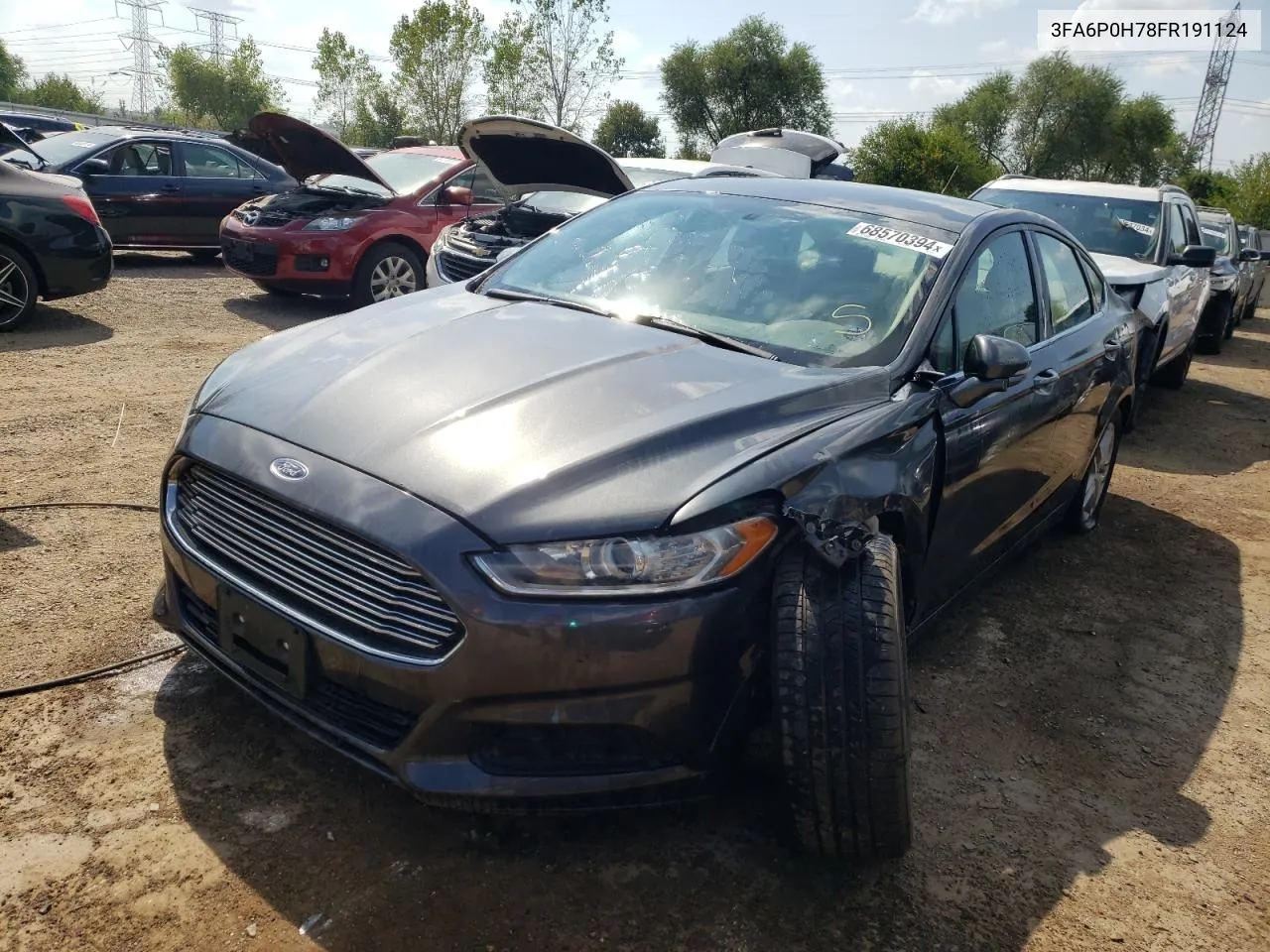 2015 Ford Fusion Se VIN: 3FA6P0H78FR191124 Lot: 68570394