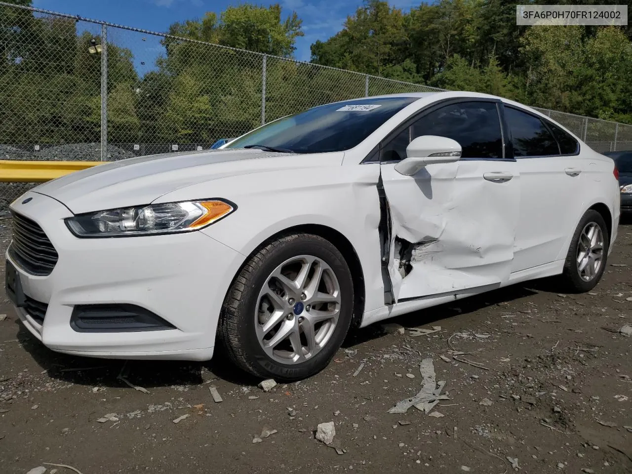 2015 Ford Fusion Se VIN: 3FA6P0H70FR124002 Lot: 71681194