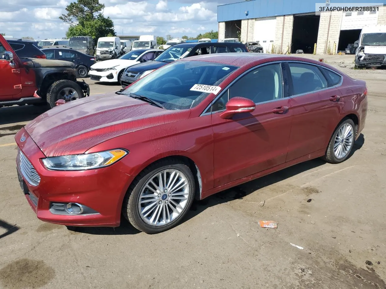 2015 Ford Fusion Se VIN: 3FA6P0HD6FR288831 Lot: 72510514