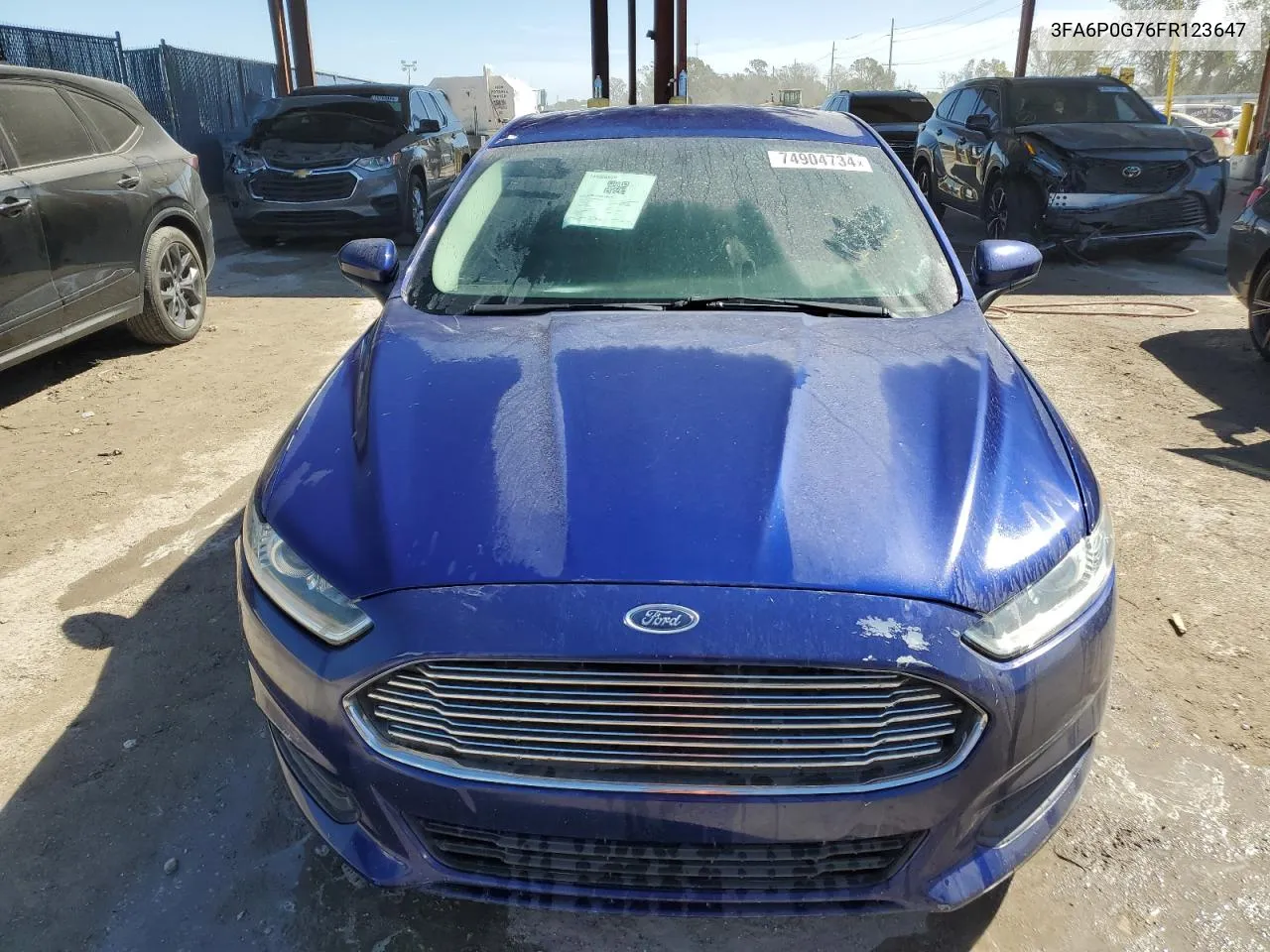 2015 Ford Fusion S VIN: 3FA6P0G76FR123647 Lot: 74904734