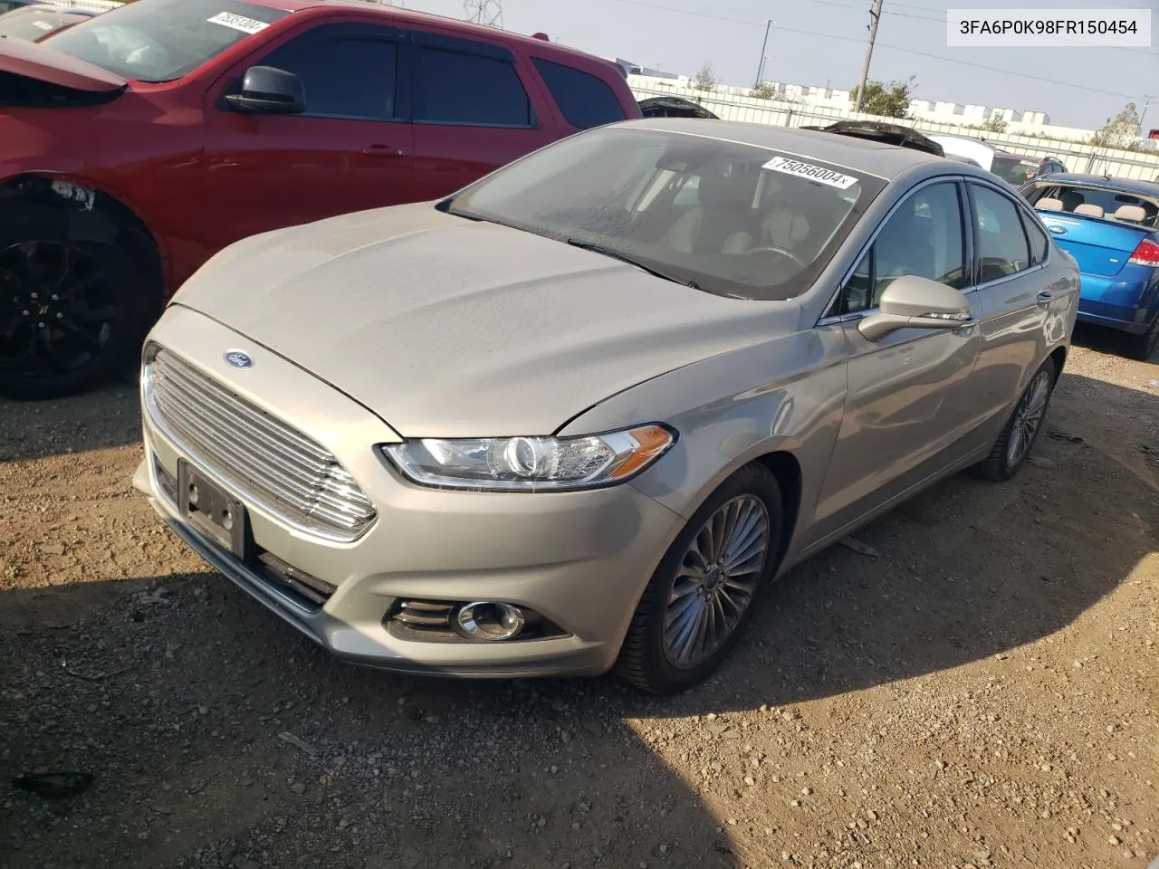 2015 Ford Fusion Titanium VIN: 3FA6P0K98FR150454 Lot: 75056004