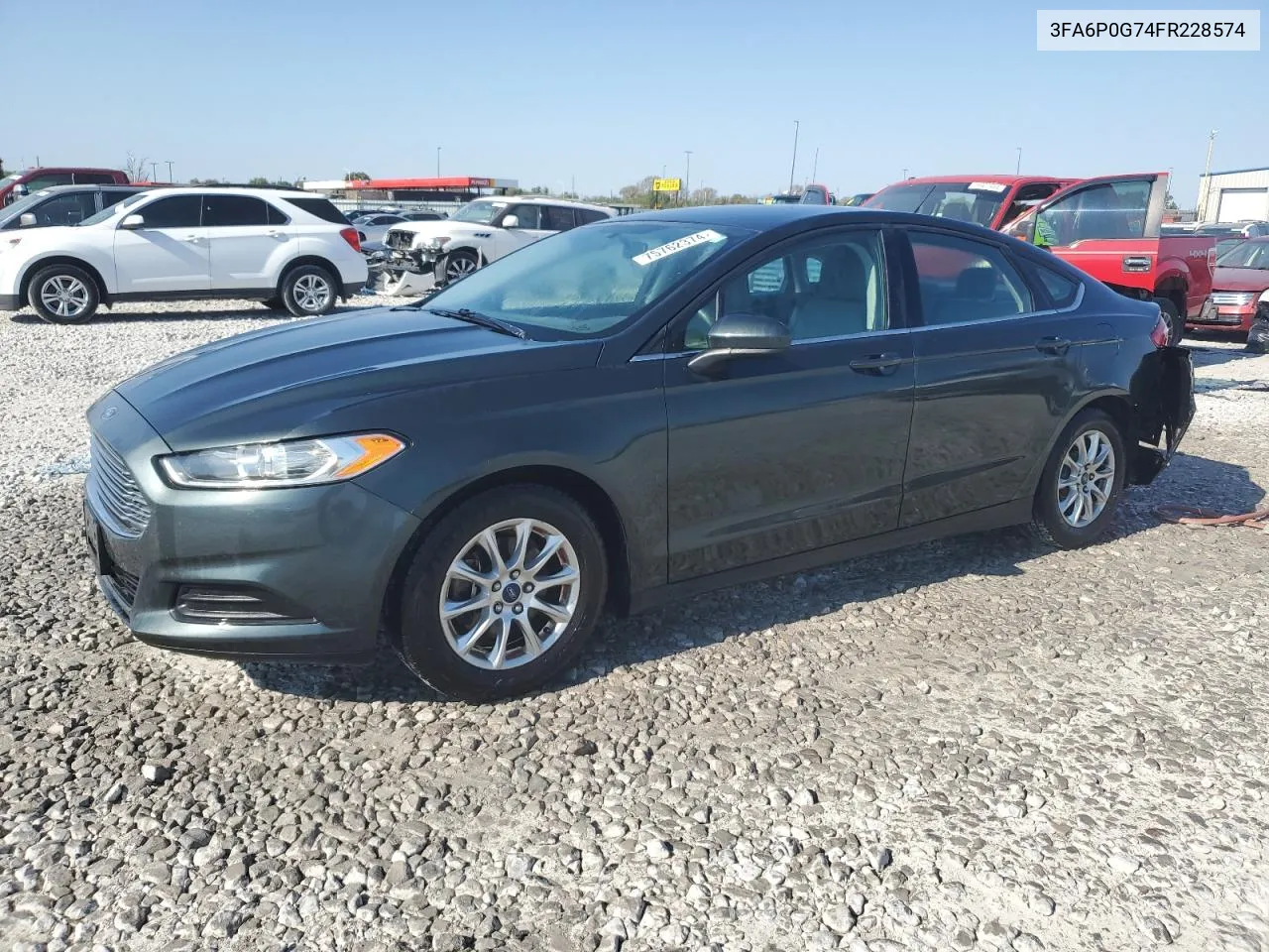 2015 Ford Fusion S VIN: 3FA6P0G74FR228574 Lot: 75762374