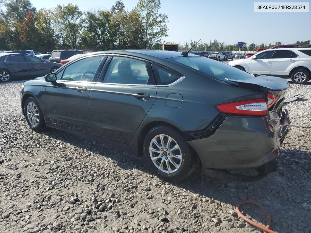 2015 Ford Fusion S VIN: 3FA6P0G74FR228574 Lot: 75762374