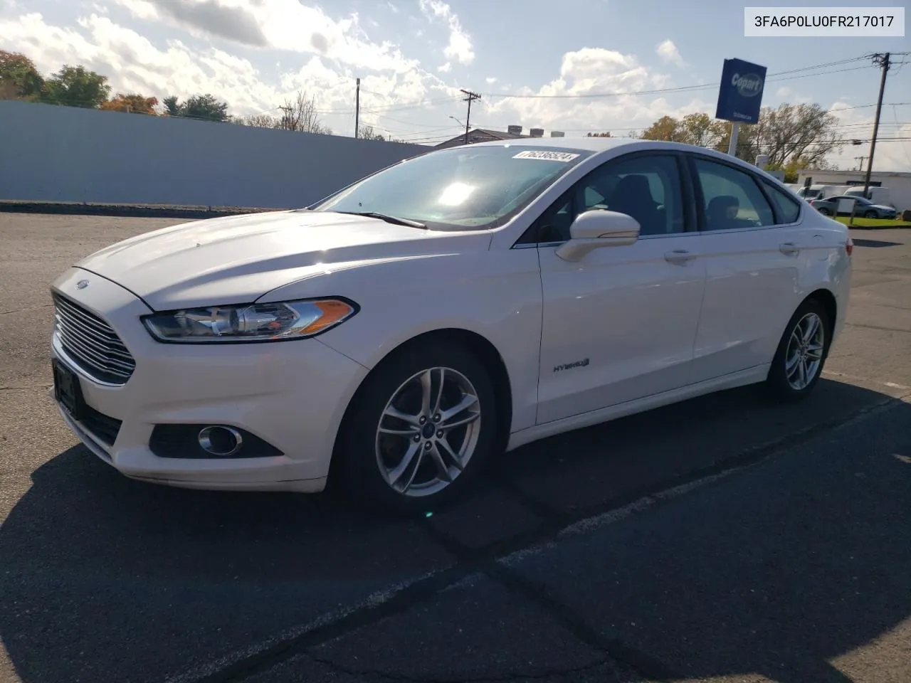 2015 Ford Fusion Se Hybrid VIN: 3FA6P0LU0FR217017 Lot: 76236524