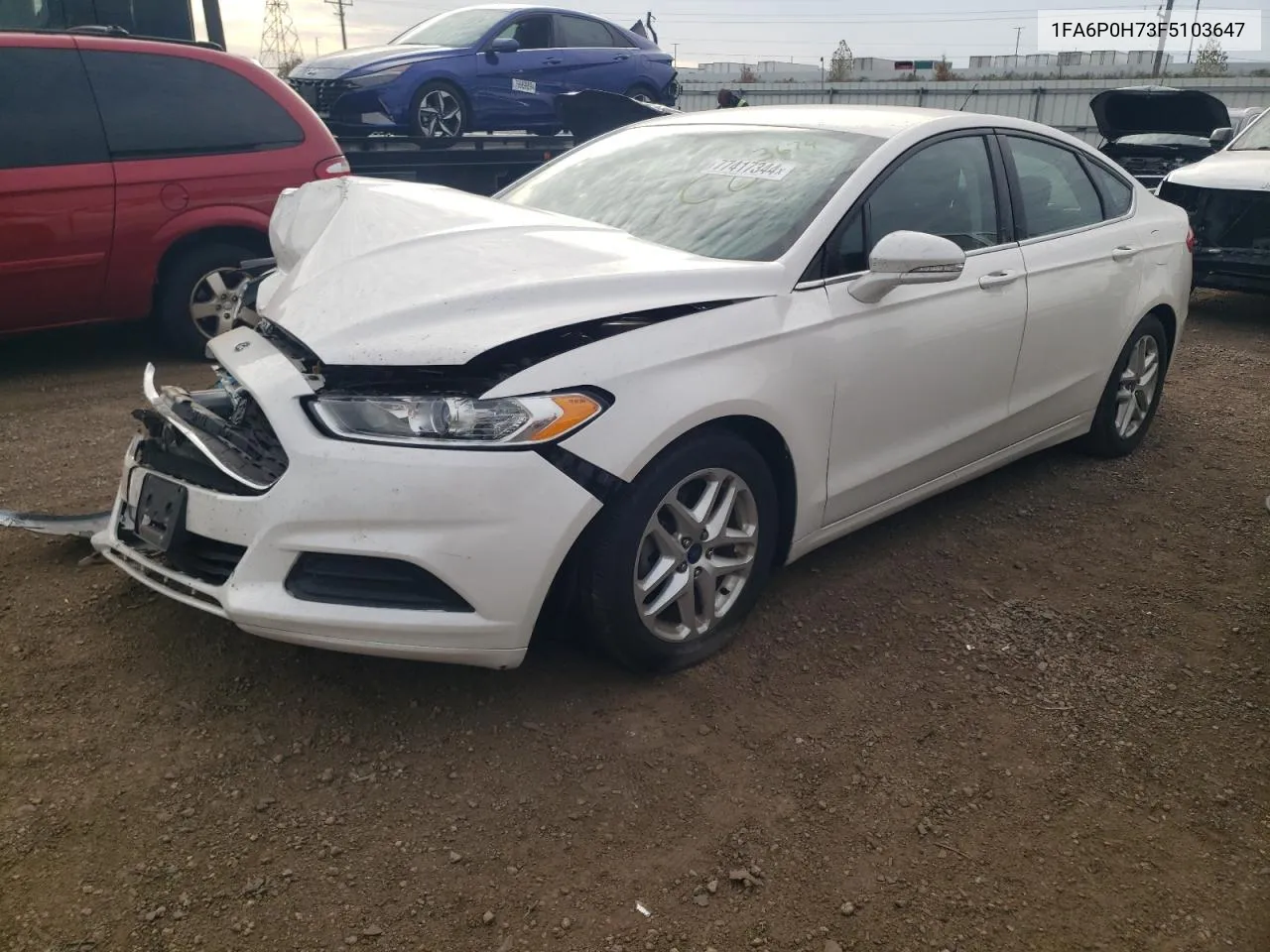 2015 Ford Fusion Se VIN: 1FA6P0H73F5103647 Lot: 77417344