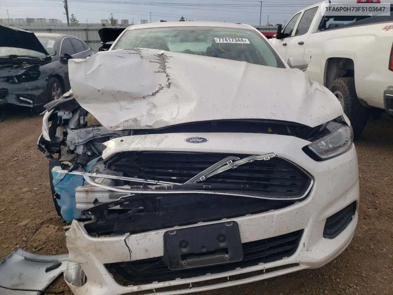 2015 Ford Fusion Se VIN: 1FA6P0H73F5103647 Lot: 77417344