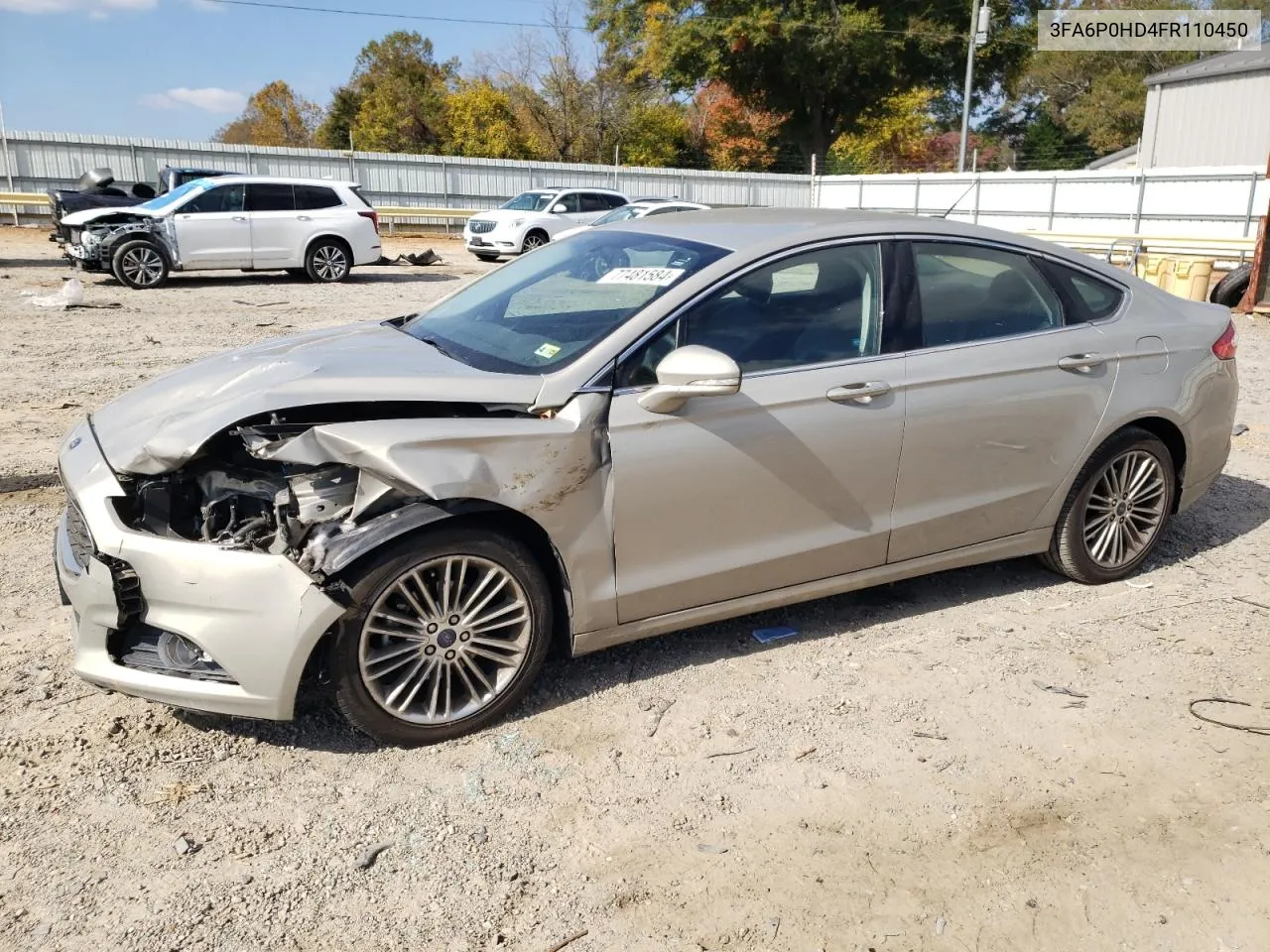 2015 Ford Fusion Se VIN: 3FA6P0HD4FR110450 Lot: 77481584