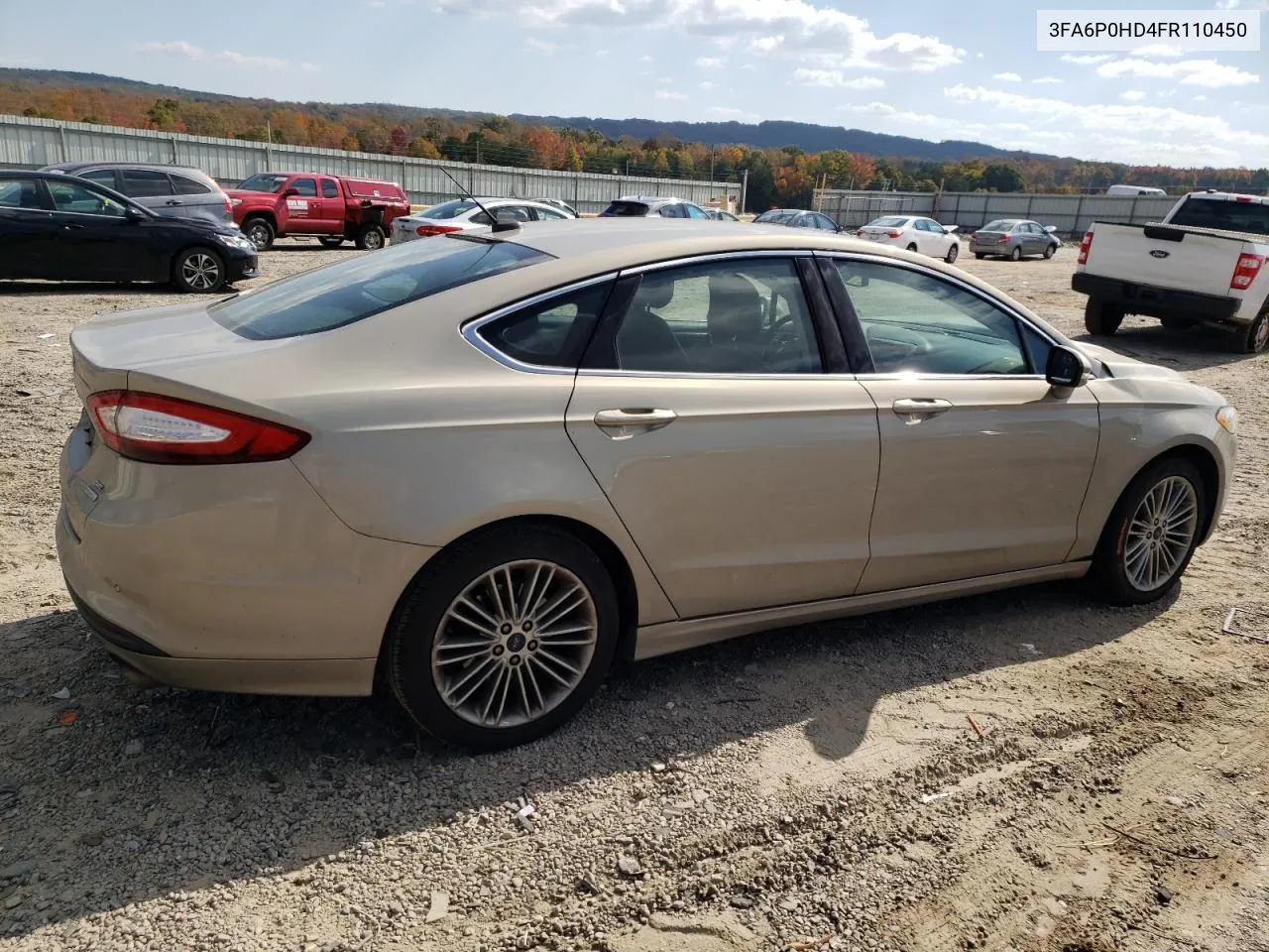 2015 Ford Fusion Se VIN: 3FA6P0HD4FR110450 Lot: 77481584