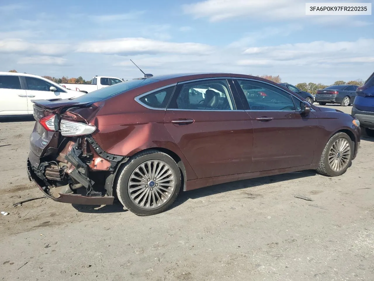 2015 Ford Fusion Titanium VIN: 3FA6P0K97FR220235 Lot: 77538354