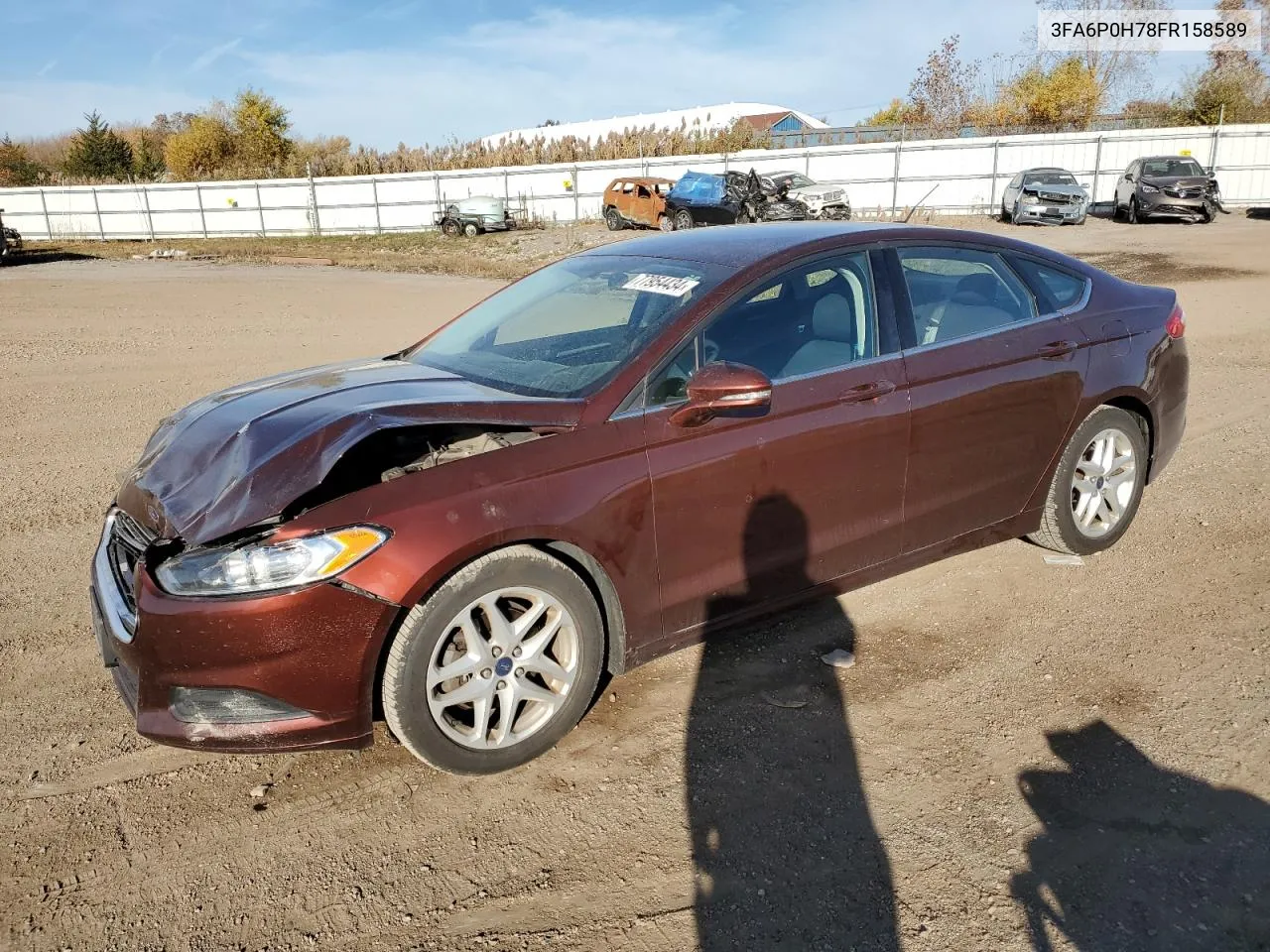 2015 Ford Fusion Se VIN: 3FA6P0H78FR158589 Lot: 77954434