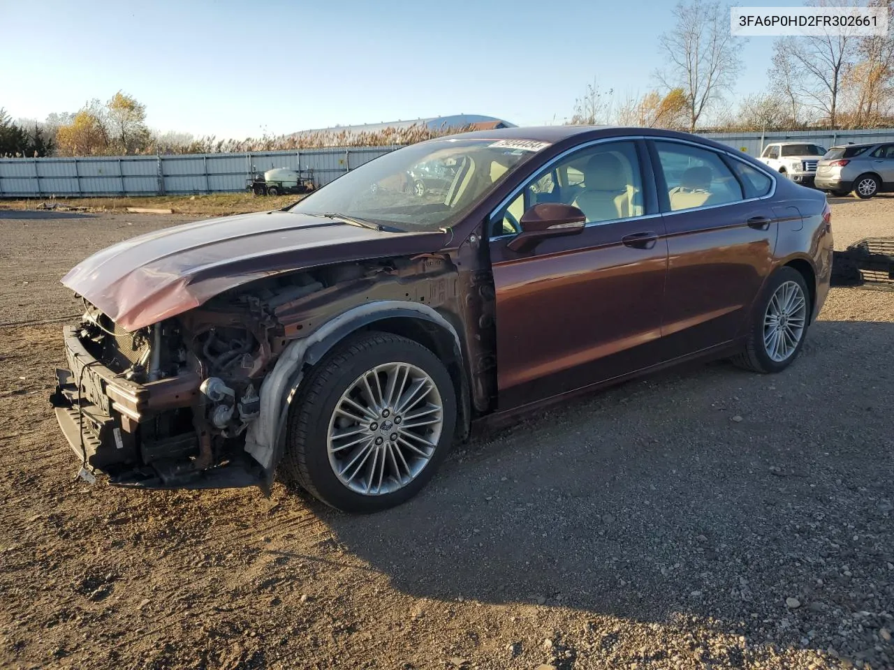 2015 Ford Fusion Se VIN: 3FA6P0HD2FR302661 Lot: 79244454