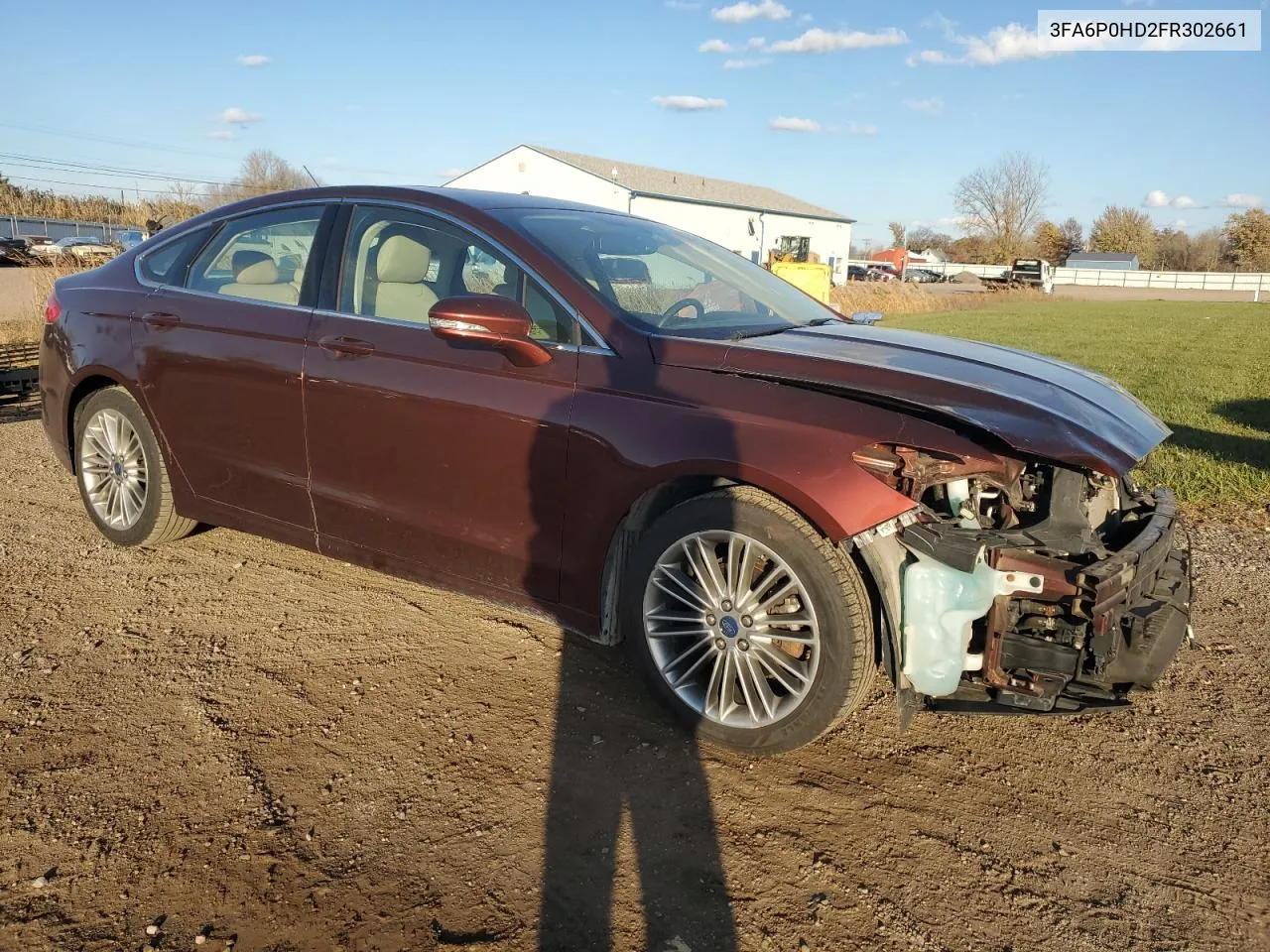 2015 Ford Fusion Se VIN: 3FA6P0HD2FR302661 Lot: 79244454