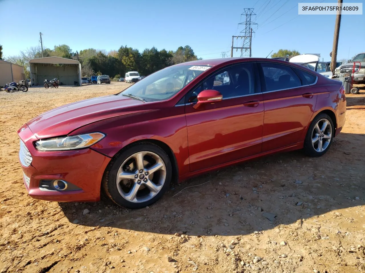 2015 Ford Fusion Se VIN: 3FA6P0H75FR140809 Lot: 80473514