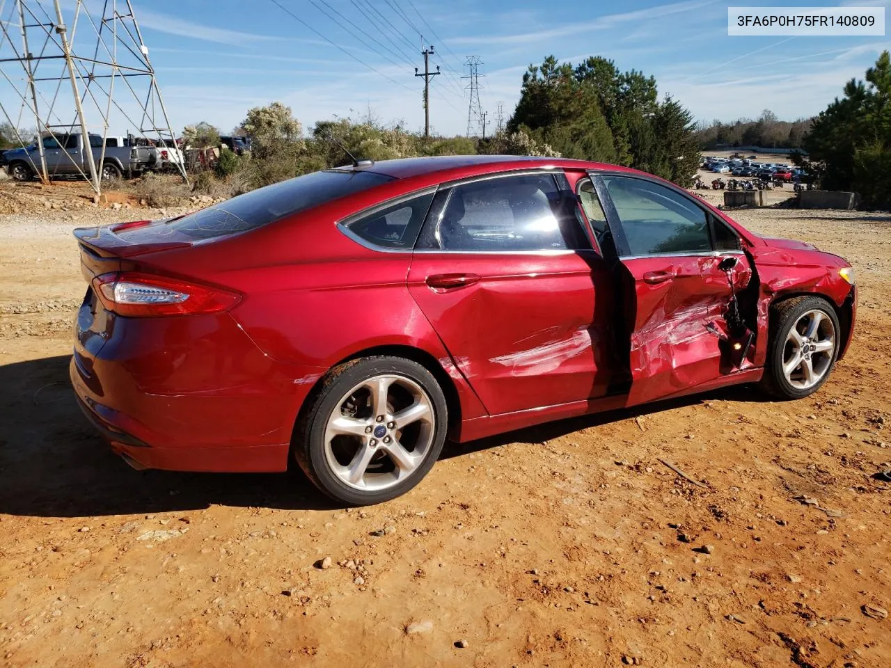 2015 Ford Fusion Se VIN: 3FA6P0H75FR140809 Lot: 80473514