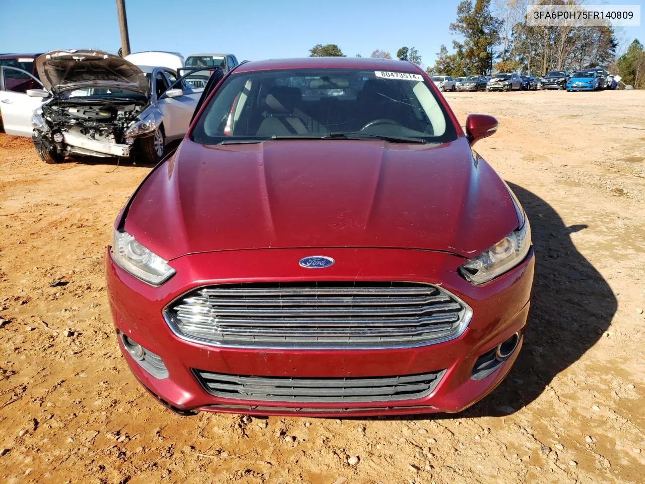 2015 Ford Fusion Se VIN: 3FA6P0H75FR140809 Lot: 80473514