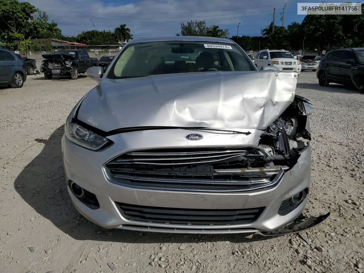 2015 Ford Fusion Se Hybrid VIN: 3FA6P0LU8FR141756 Lot: 80534074