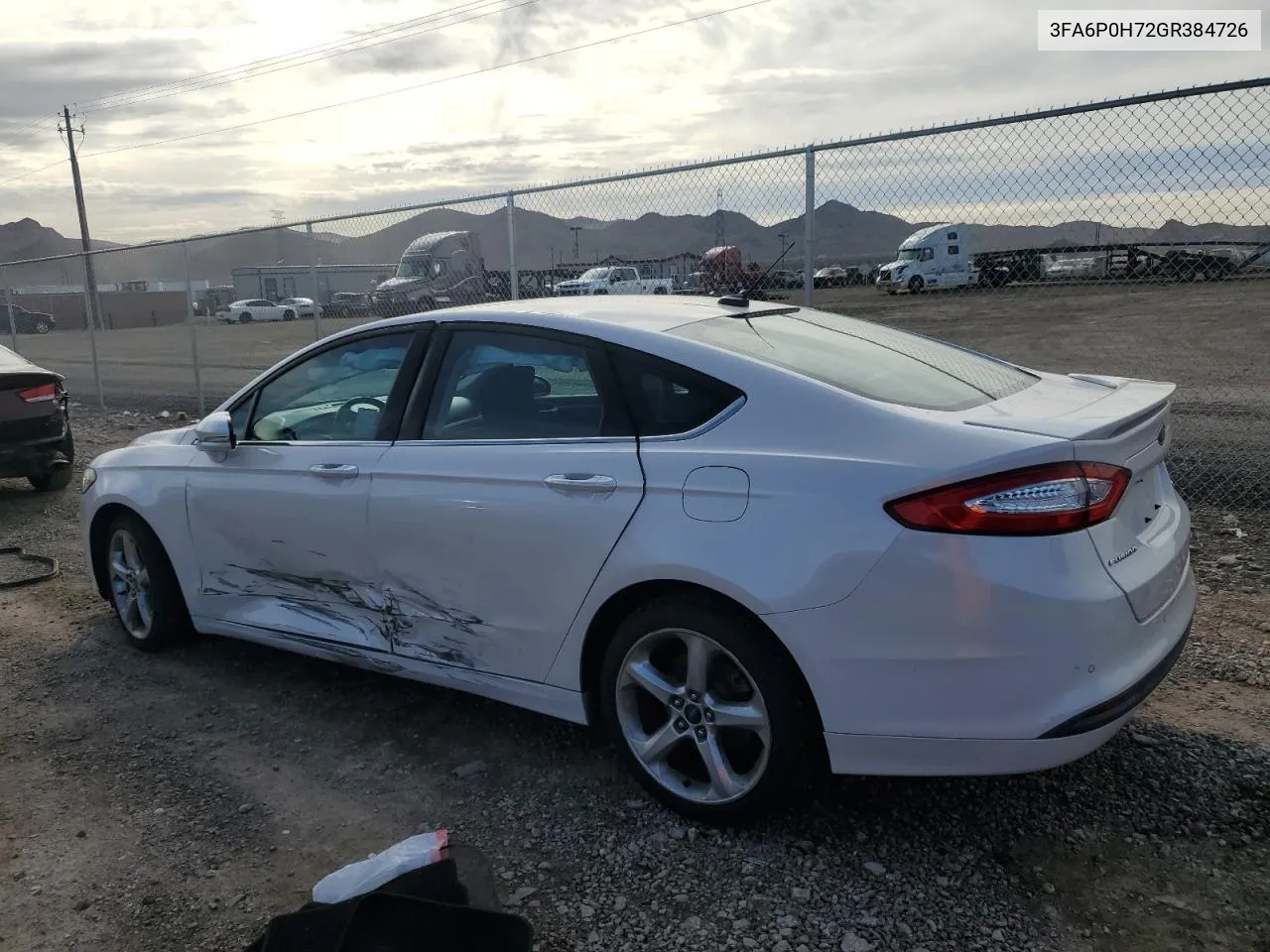 2016 Ford Fusion Se VIN: 3FA6P0H72GR384726 Lot: 44391694