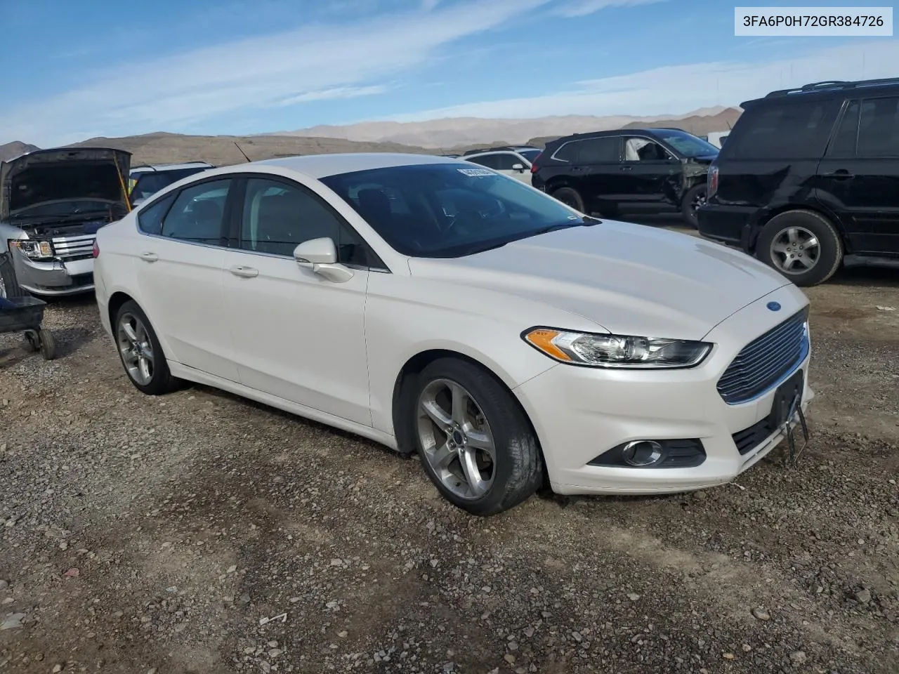 2016 Ford Fusion Se VIN: 3FA6P0H72GR384726 Lot: 44391694