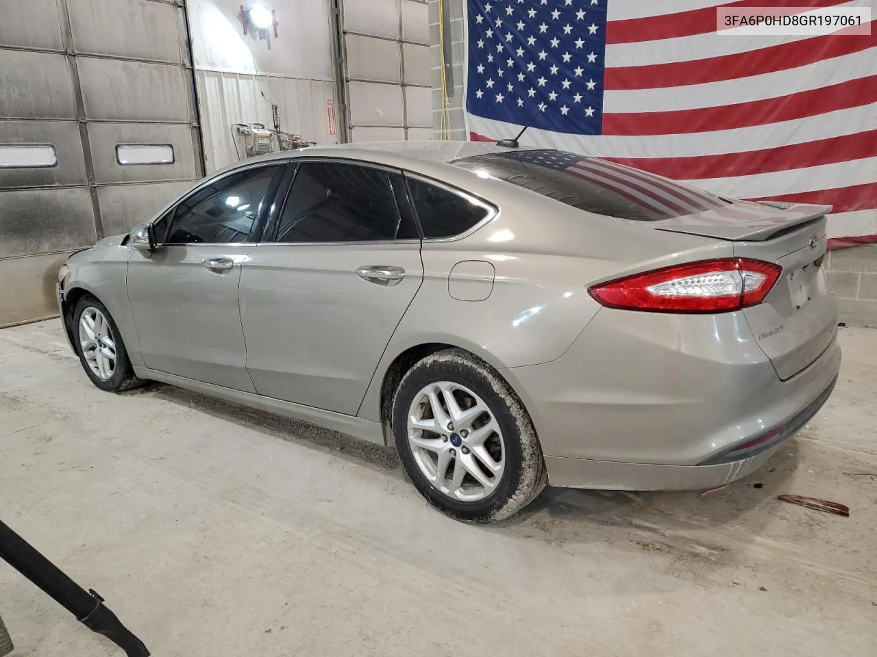 2016 Ford Fusion Se VIN: 3FA6P0HD8GR197061 Lot: 46345524