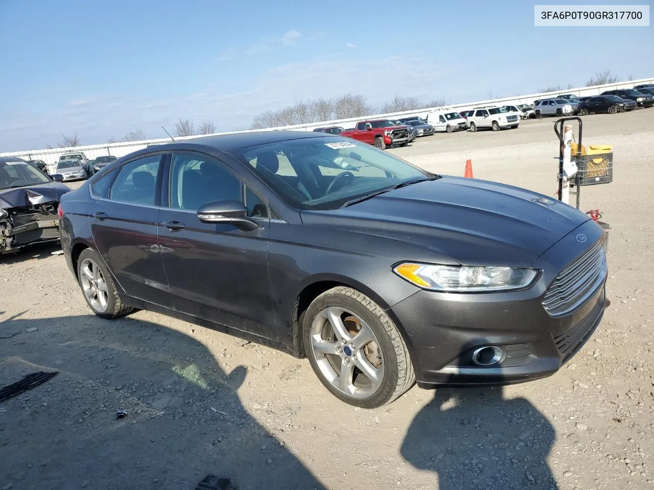 2016 Ford Fusion Se VIN: 3FA6P0T90GR317700 Lot: 47734294