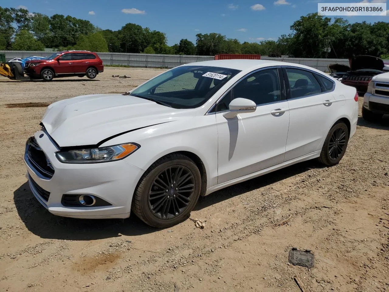 2016 Ford Fusion Se VIN: 3FA6P0HD2GR183866 Lot: 51620114