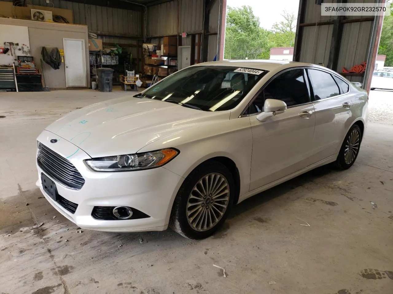 2016 Ford Fusion Titanium VIN: 3FA6P0K92GR232570 Lot: 52824044