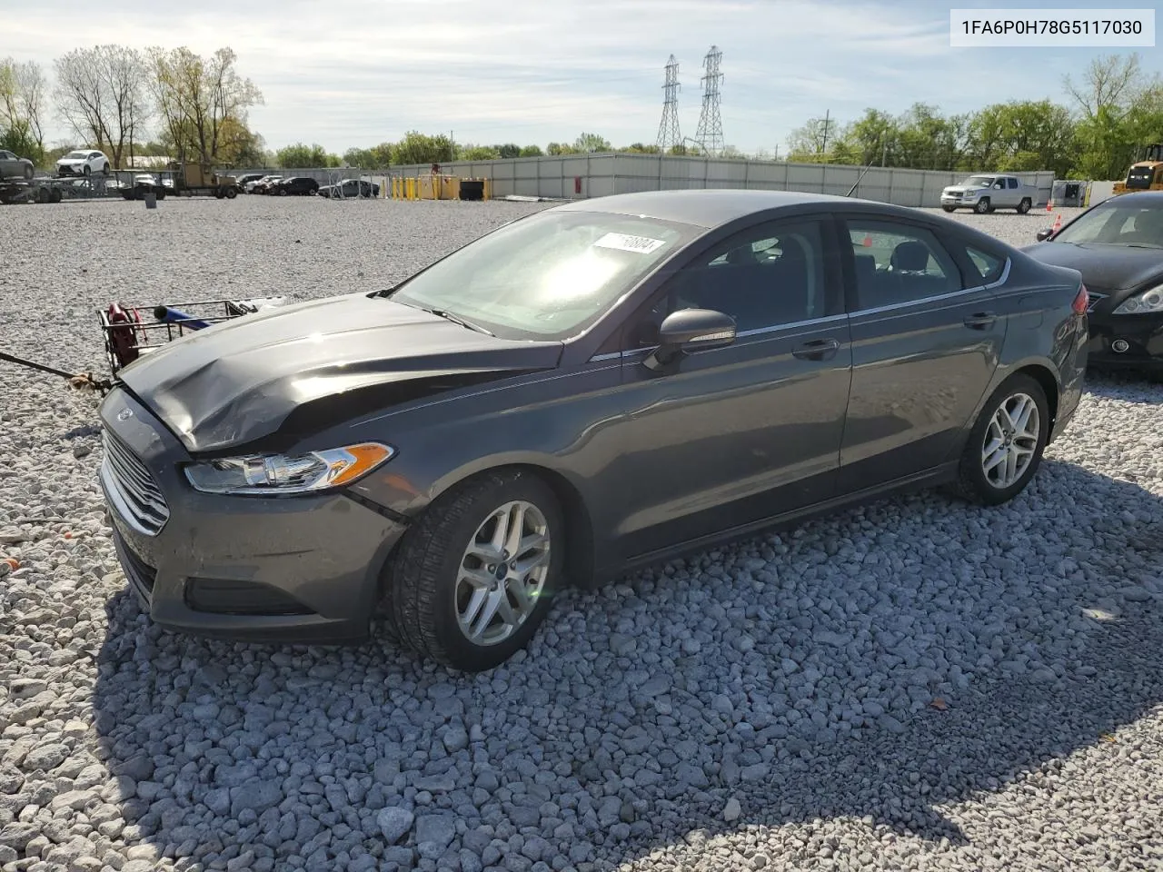 2016 Ford Fusion Se VIN: 1FA6P0H78G5117030 Lot: 53150804