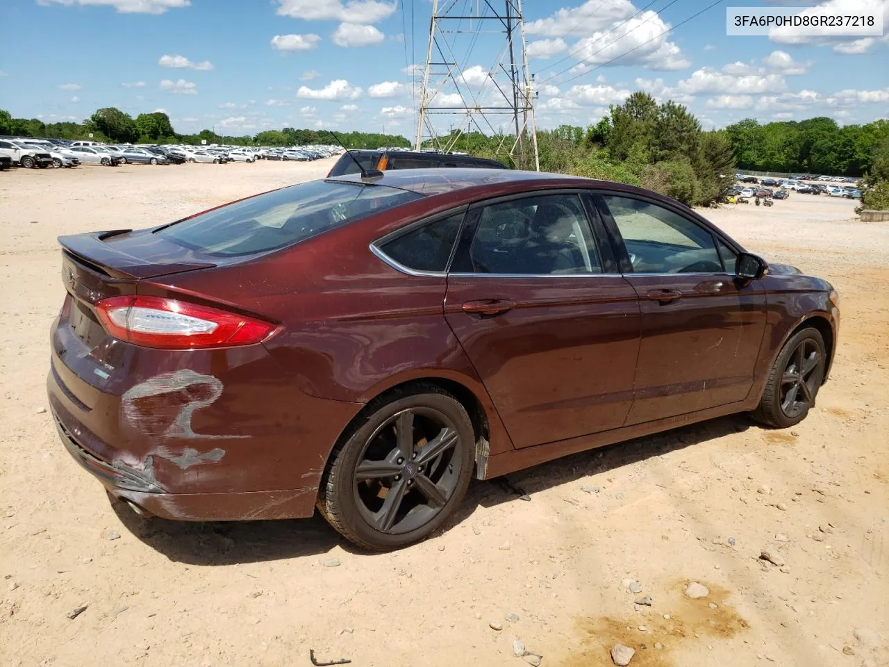 2016 Ford Fusion Se VIN: 3FA6P0HD8GR237218 Lot: 53206774