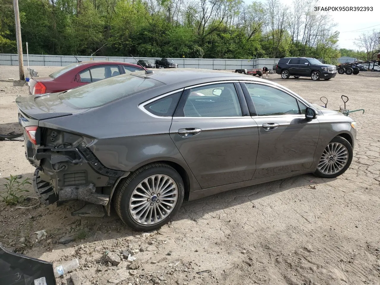 2016 Ford Fusion Titanium VIN: 3FA6P0K95GR392393 Lot: 53372764