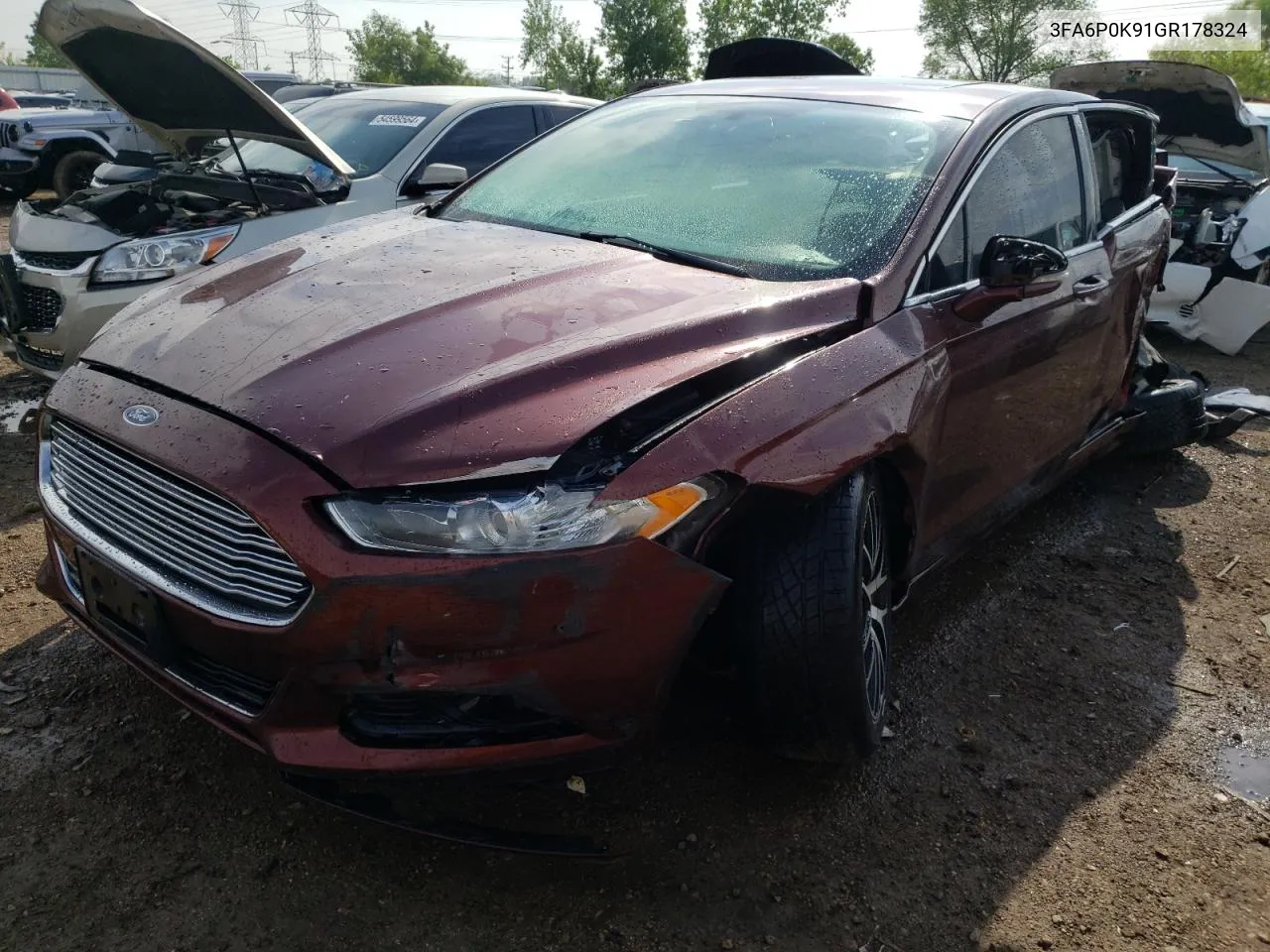 2016 Ford Fusion Titanium VIN: 3FA6P0K91GR178324 Lot: 54981004