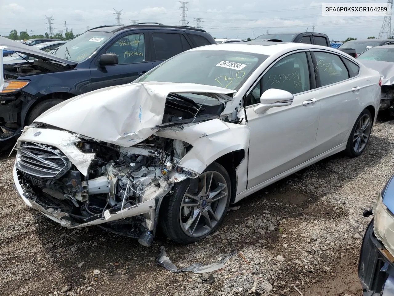 2016 Ford Fusion Titanium VIN: 3FA6P0K9XGR164289 Lot: 56736534