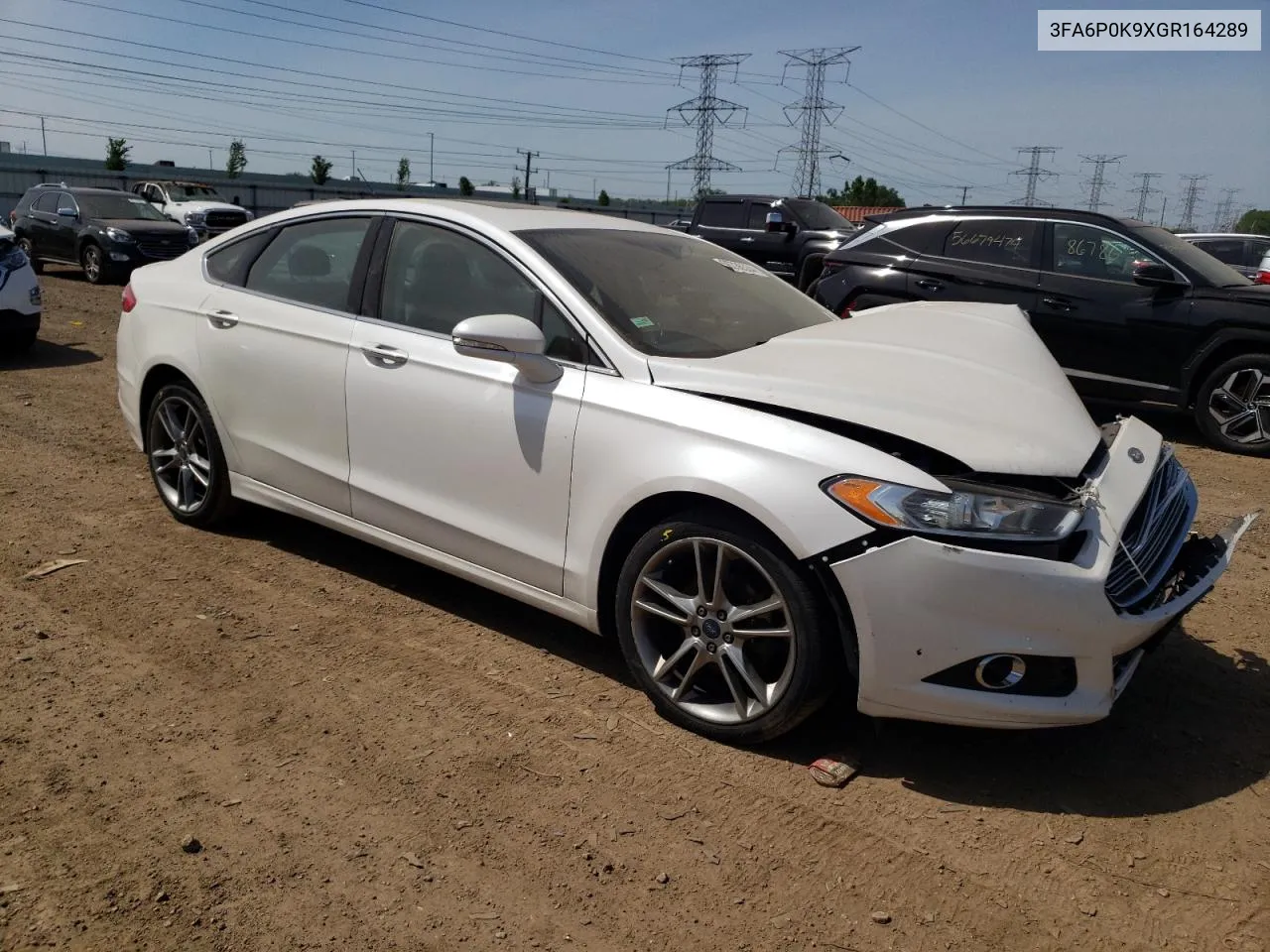 2016 Ford Fusion Titanium VIN: 3FA6P0K9XGR164289 Lot: 56736534