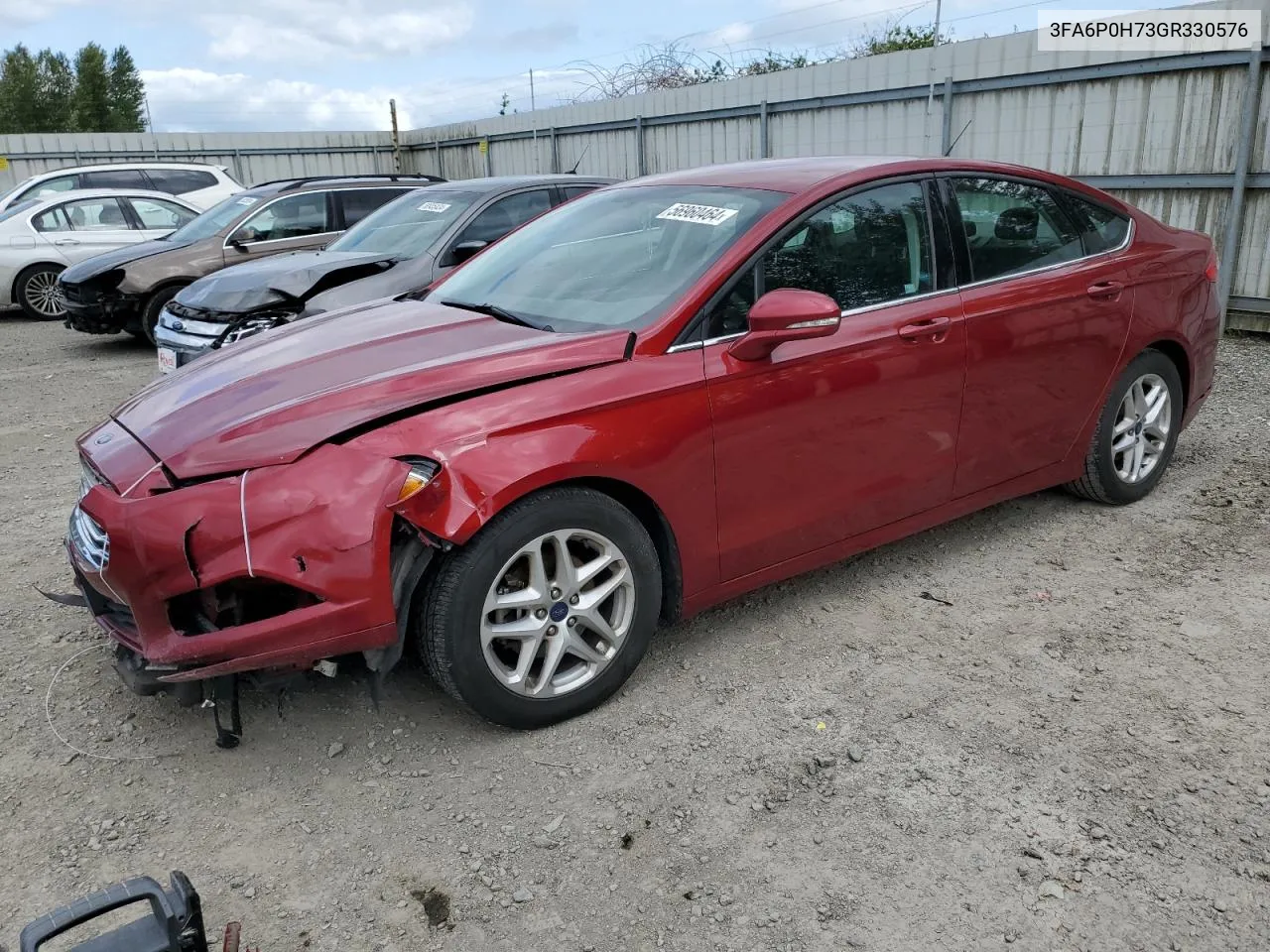 2016 Ford Fusion Se VIN: 3FA6P0H73GR330576 Lot: 56960464