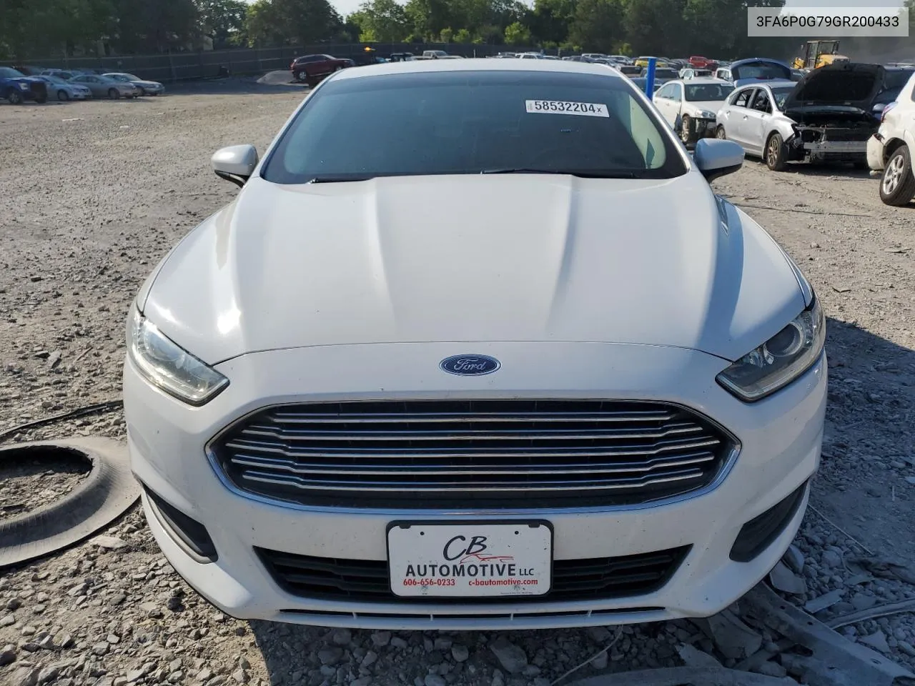 2016 Ford Fusion S VIN: 3FA6P0G79GR200433 Lot: 58532204