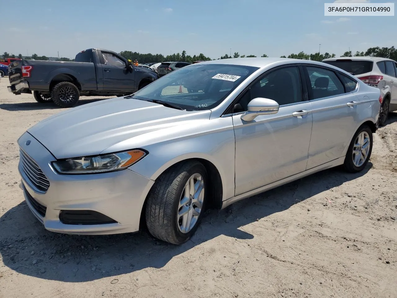 2016 Ford Fusion Se VIN: 3FA6P0H71GR104990 Lot: 59415704