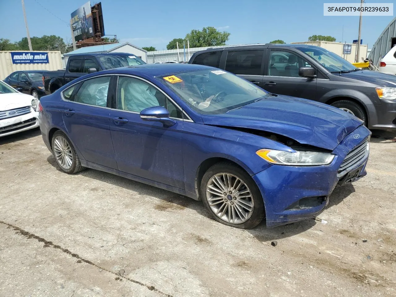 2016 Ford Fusion Se VIN: 3FA6P0T94GR239633 Lot: 60288364