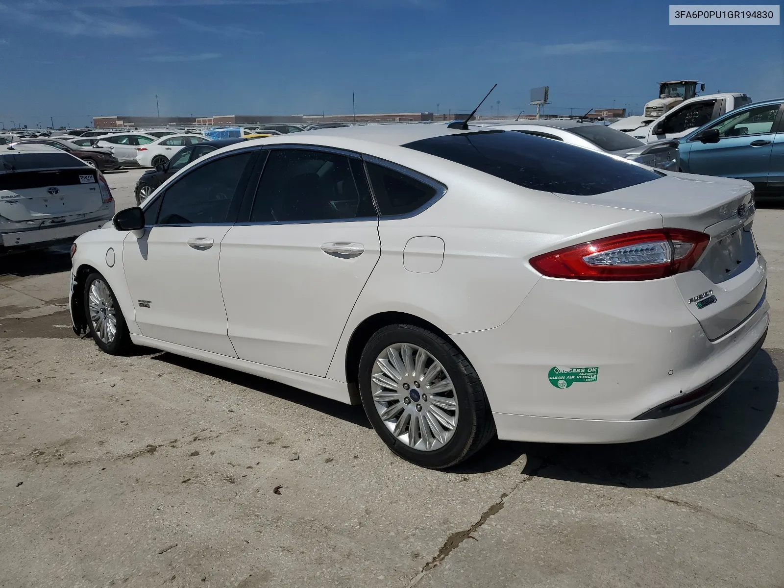 2016 Ford Fusion Se Phev VIN: 3FA6P0PU1GR194830 Lot: 61421274