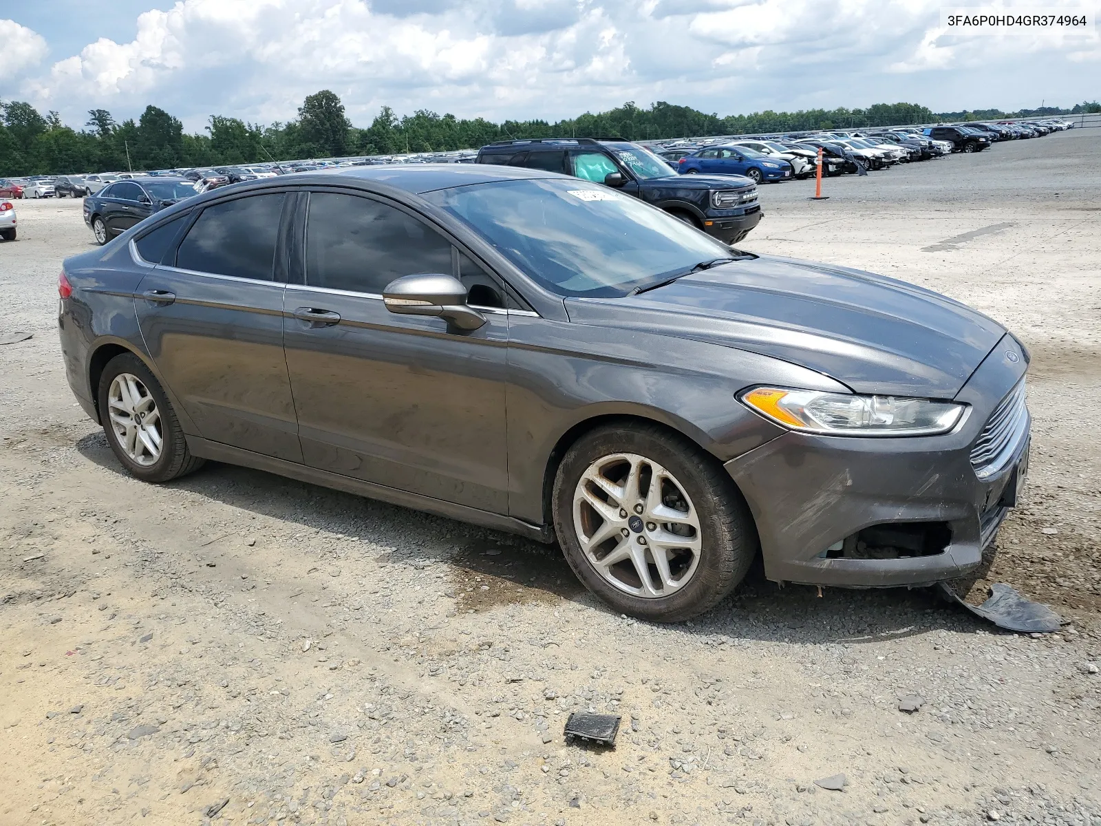 2016 Ford Fusion Se VIN: 3FA6P0HD4GR374964 Lot: 62507864