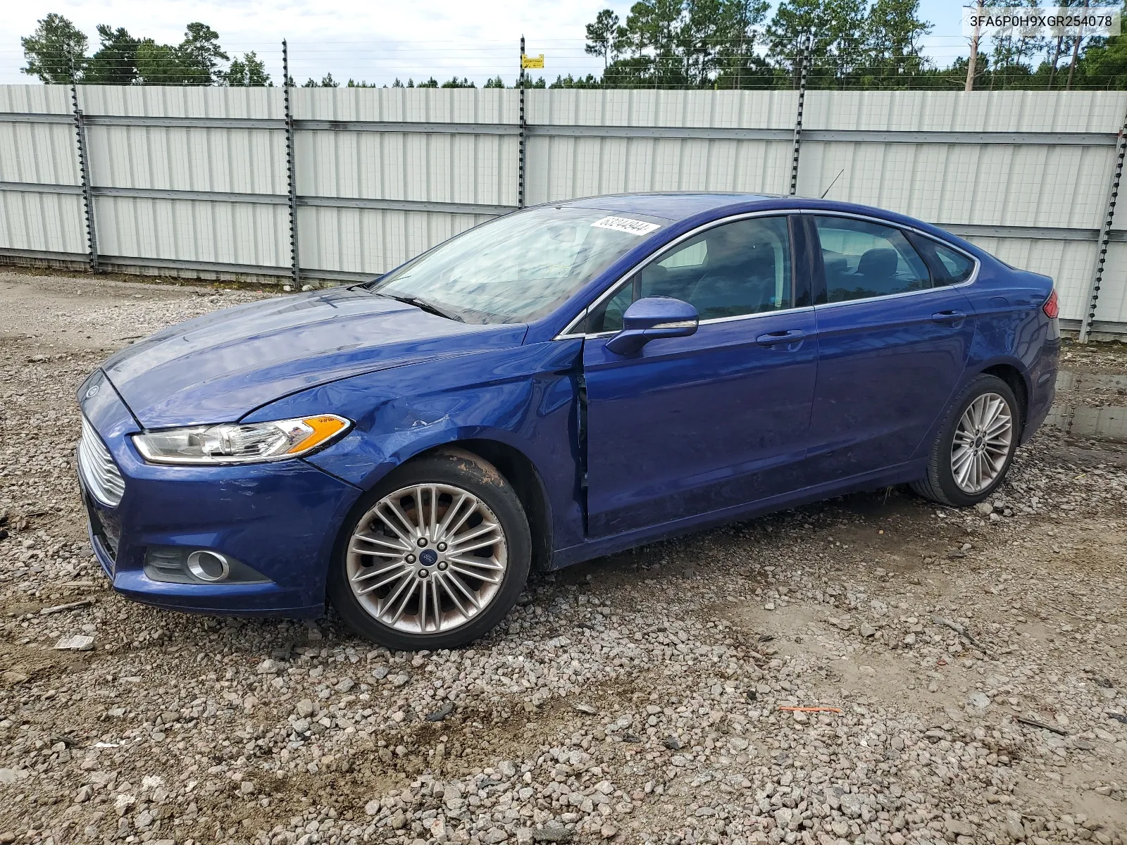 2016 Ford Fusion Se VIN: 3FA6P0H9XGR254078 Lot: 63244944