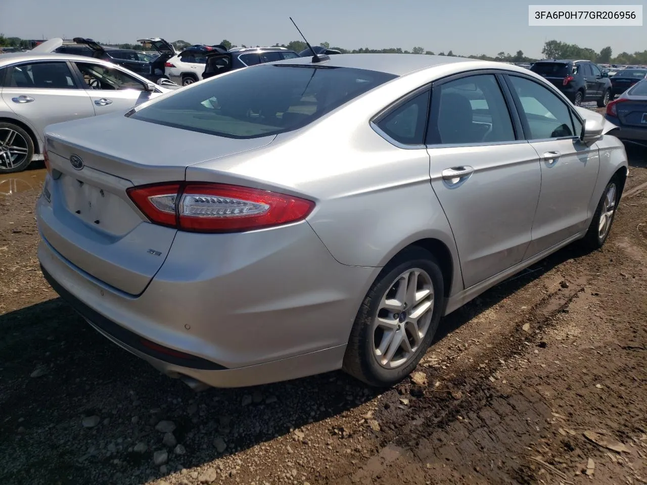 2016 Ford Fusion Se VIN: 3FA6P0H77GR206956 Lot: 63497104