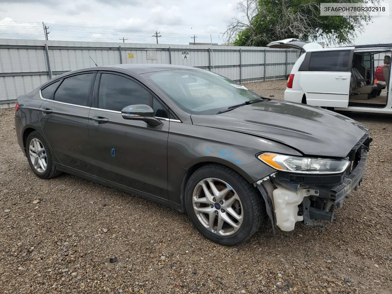 2016 Ford Fusion Se VIN: 3FA6P0H78GR302918 Lot: 63499824