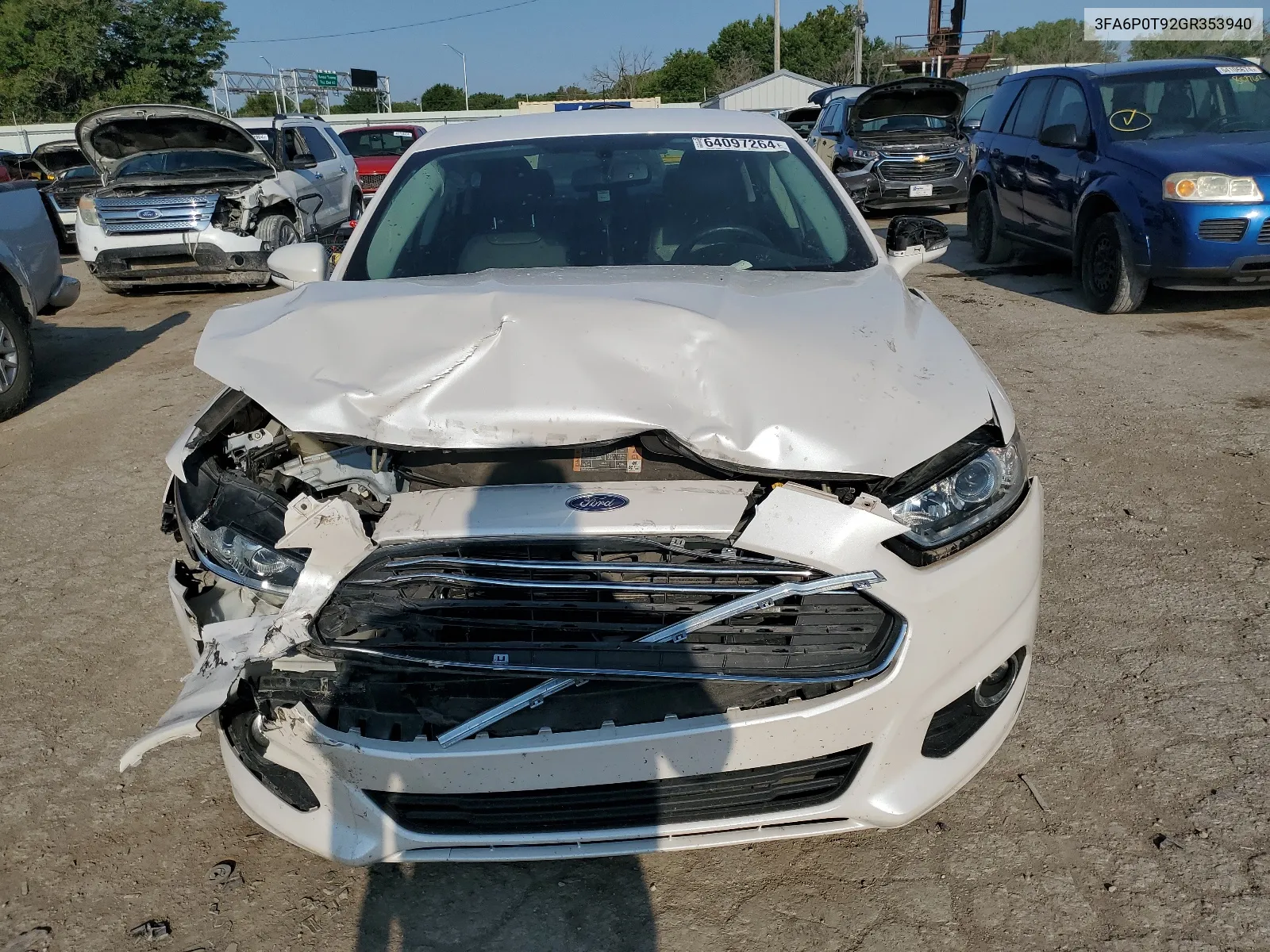 2016 Ford Fusion Se VIN: 3FA6P0T92GR353940 Lot: 64097264