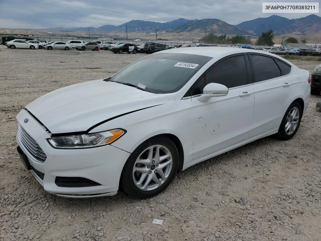 2016 Ford Fusion Se VIN: 3FA6P0H77GR385211 Lot: 64193554