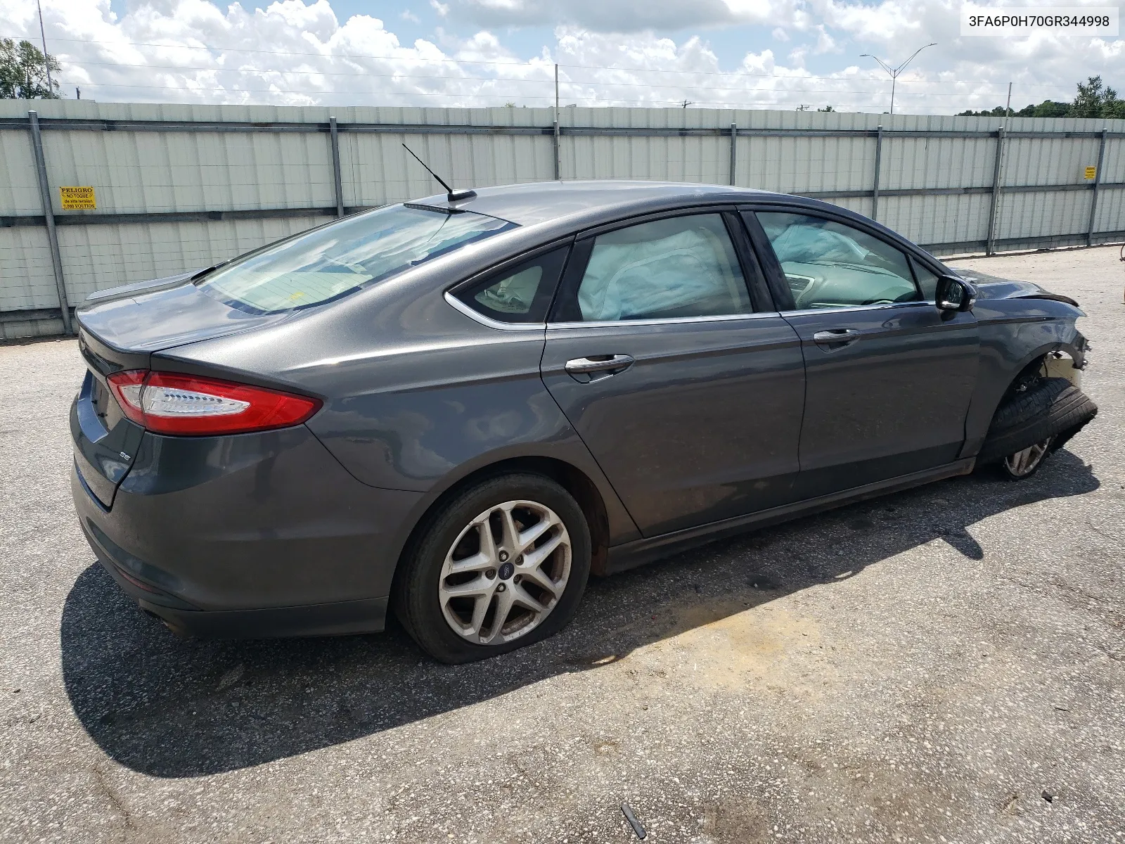 2016 Ford Fusion Se VIN: 3FA6P0H70GR344998 Lot: 64353614