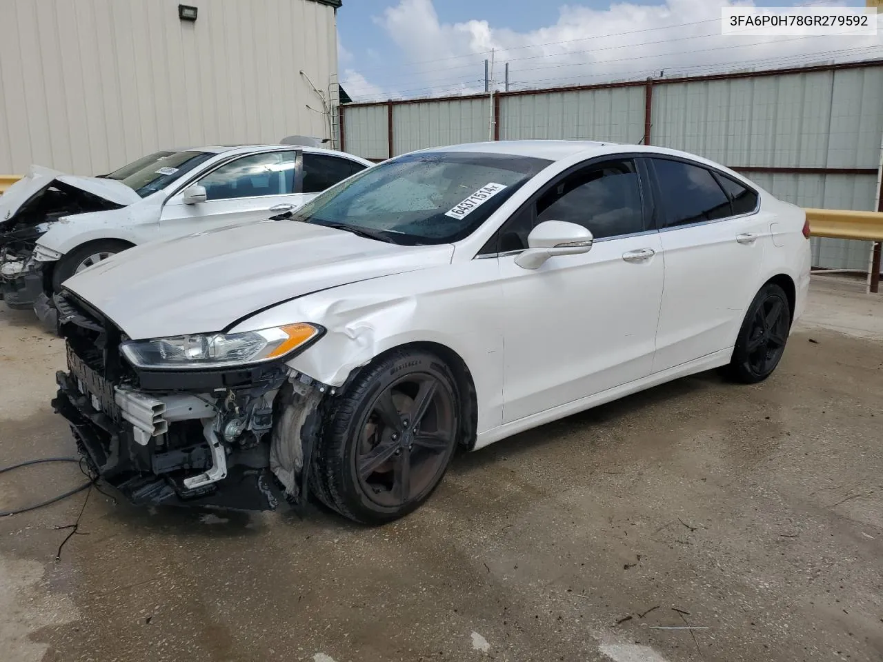 2016 Ford Fusion Se VIN: 3FA6P0H78GR279592 Lot: 64371514