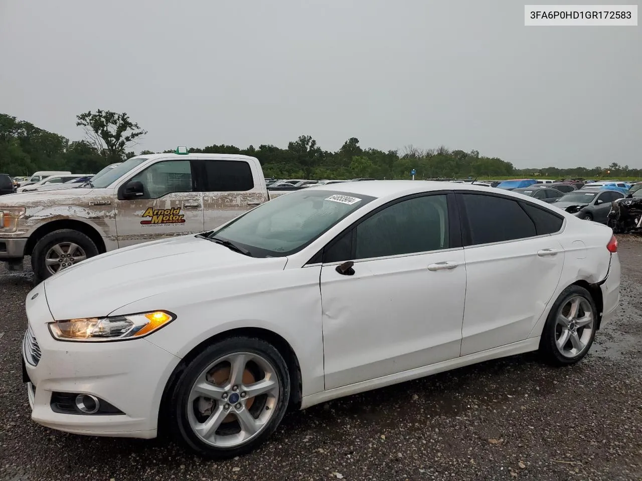 2016 Ford Fusion Se VIN: 3FA6P0HD1GR172583 Lot: 64853904